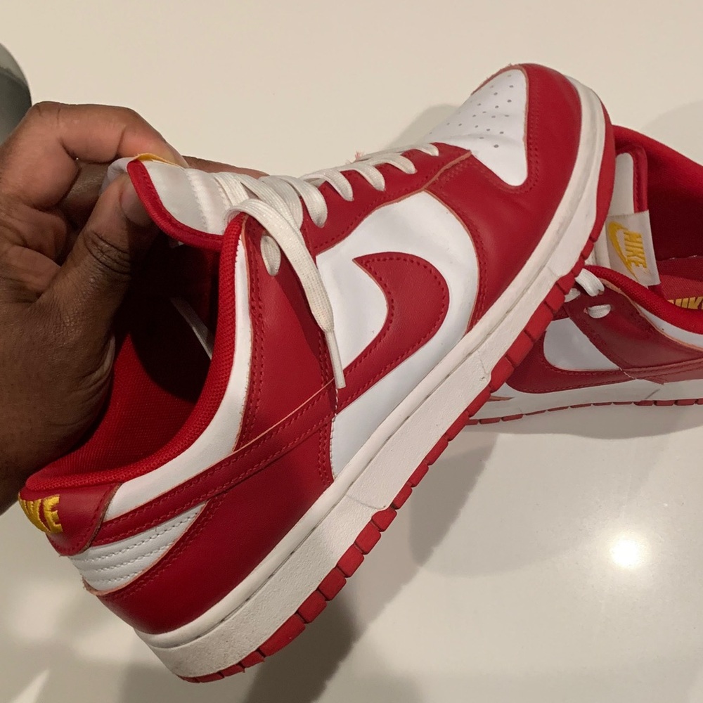 Nike Men's Red and White Dunks - Picture 5 of 6